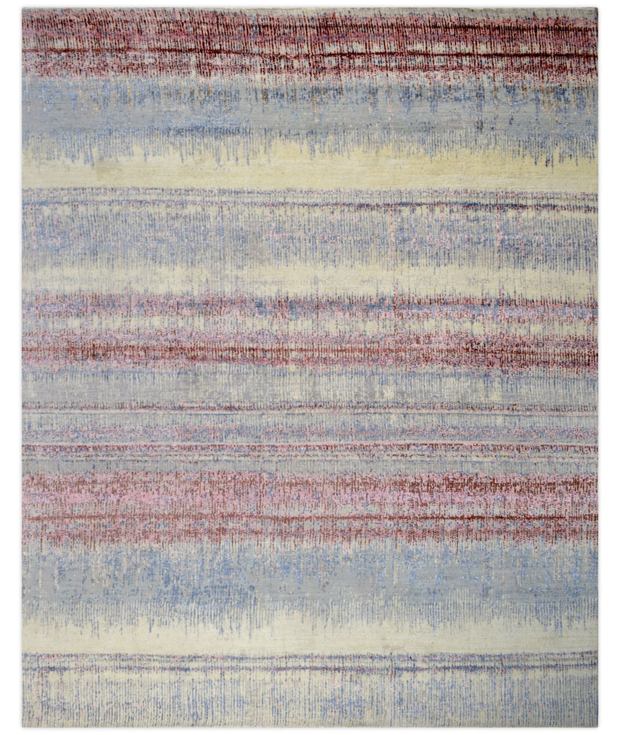 8x10 Rug | Modern Hand made Hand-spun wool and Handspun Bamboo Silk Area Rug| The Rug Decor | TRD2095810 - The Rug Decor