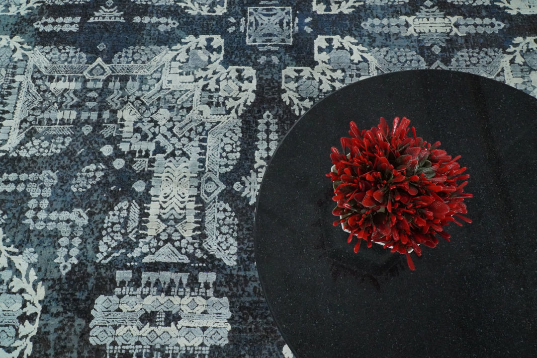 8x10 Rug | Traditional Handmade Wool and Bamboo Silk Area Rug | TRD1786810 - The Rug Decor