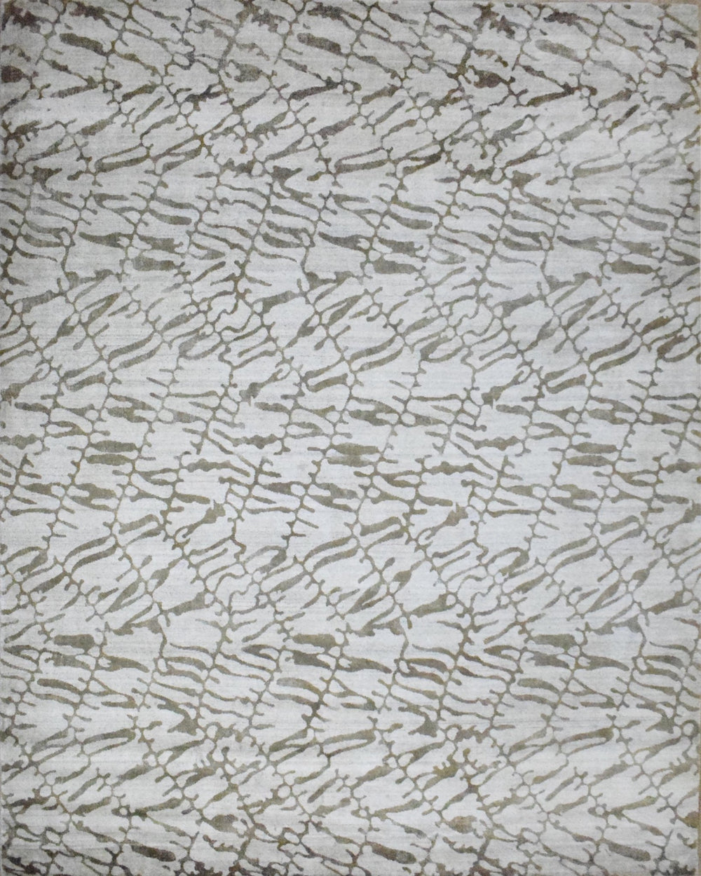 8x10 Rug, White and Brown Rug, Modern and Abstract Rug, Hand-loom Printed Viscose Area Rug | TRD020QT810 - The Rug Decor