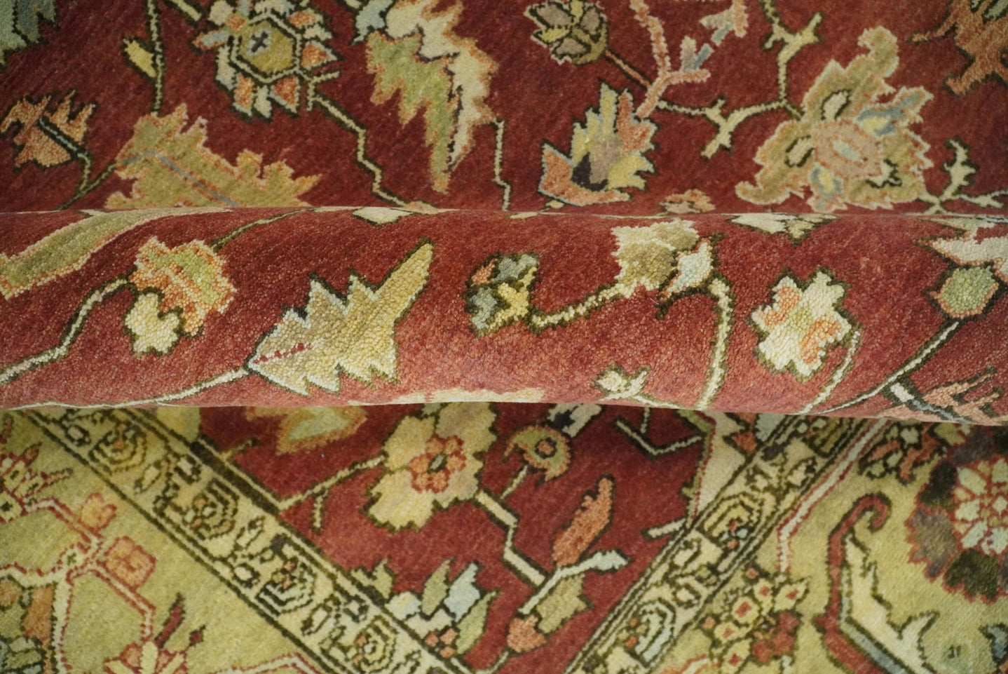 8x10 Rust and Beige Hand Knotted Traditional Antique Turkish Vintage Wool Rug | TRDCP538810 - The Rug Decor