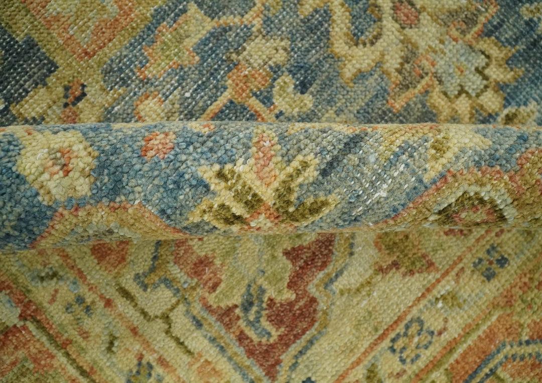 8x10 Rust, Gray and Beige Traditional Vintage Style Hand Knotted Wool Area Rug - The Rug Decor