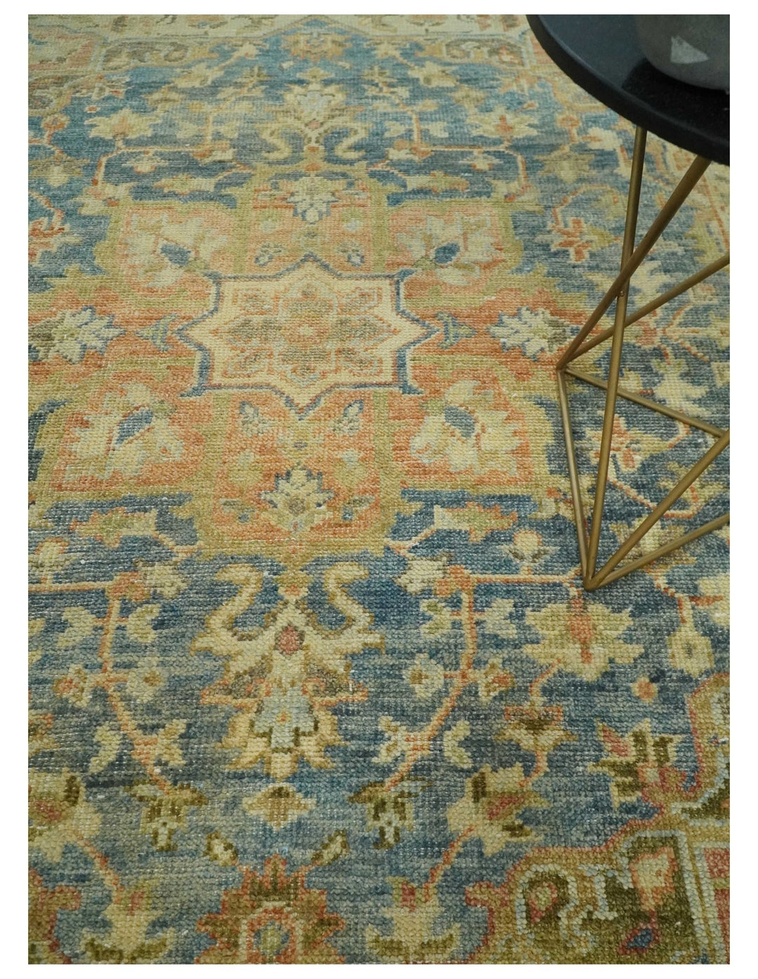 8x10 Rust, Gray and Beige Traditional Vintage Style Hand Knotted Wool Area Rug - The Rug Decor