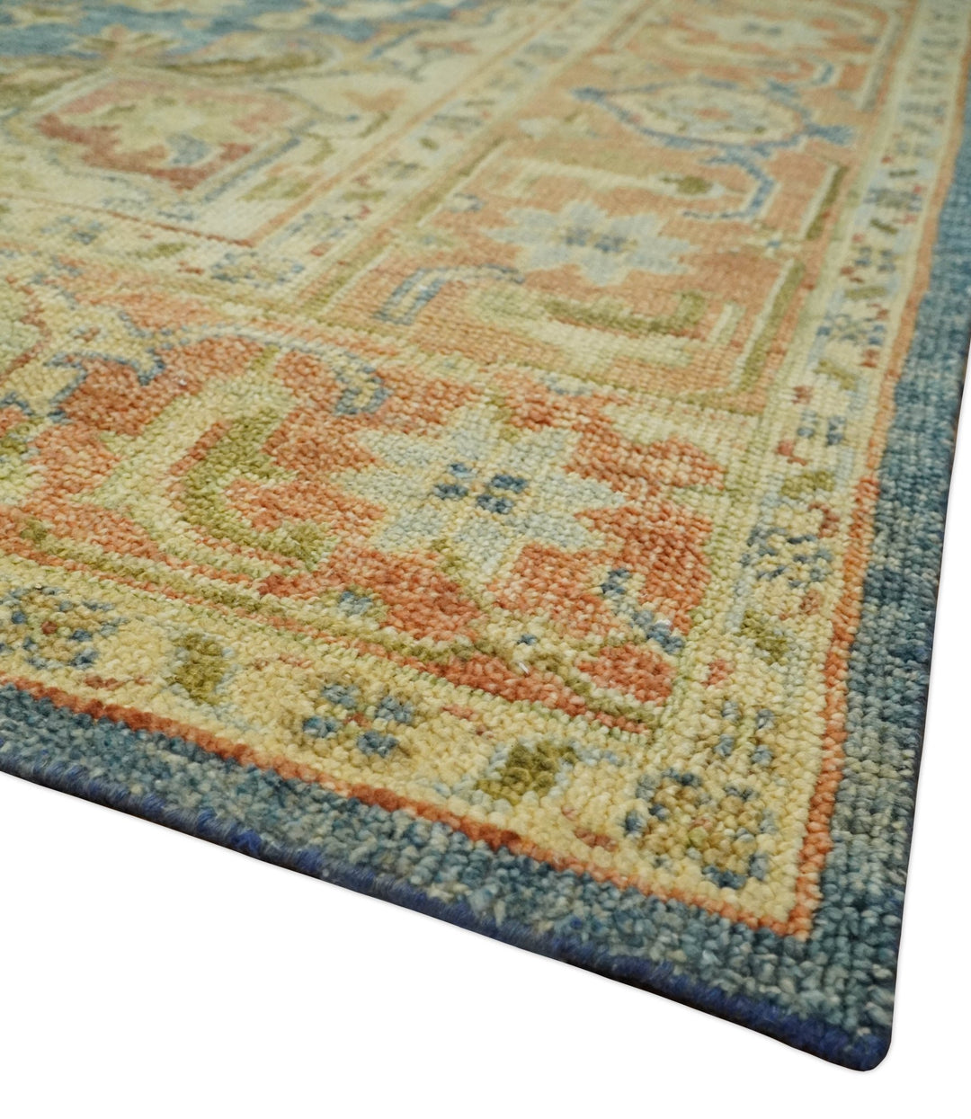 8x10 Rust, Gray and Beige Traditional Vintage Style Hand Knotted Wool Area Rug - The Rug Decor