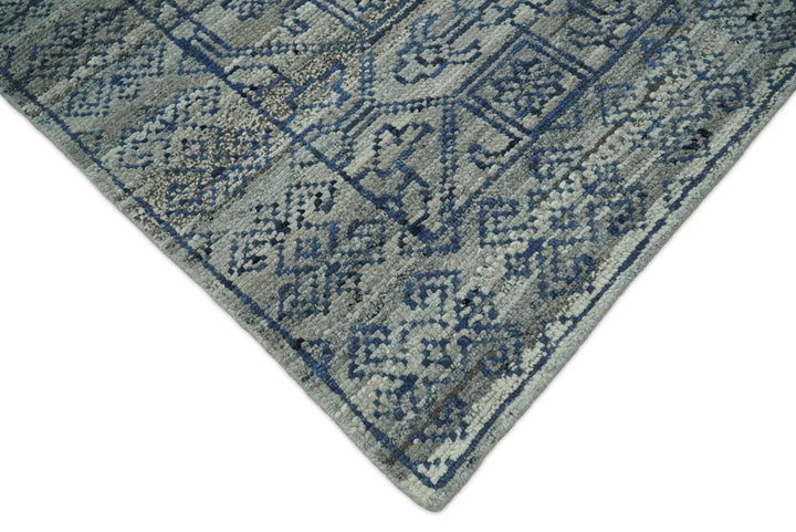 8x10 Silver, Gray and Blue Traditional Persian Minimal Area Rug | TRD43580810 - The Rug Decor