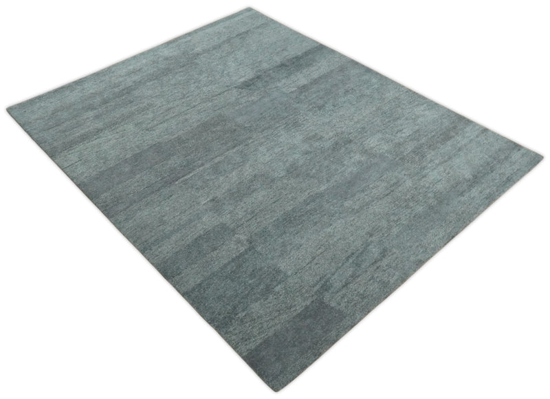 8x10 Solid Plain Gray Silver Hand Tufted Modern Scandinavian Wool Area Rug | SOL4 - The Rug Decor