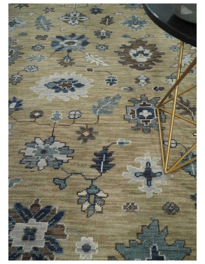 8x10 Traditional Brown and Gray Antique Style Floral Hand knotted Wool Area Rug - The Rug Decor