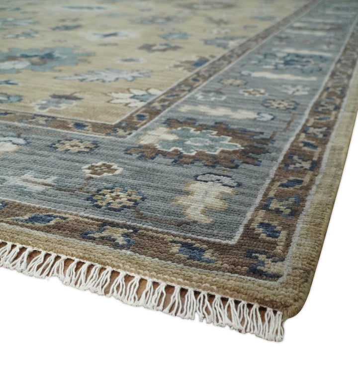 8x10 Traditional Brown and Gray Antique Style Floral Hand knotted Wool Area Rug - The Rug Decor