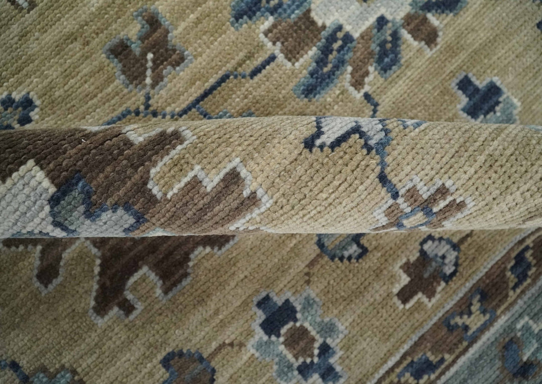 8x10 Traditional Brown and Gray Antique Style Floral Hand knotted Wool Area Rug - The Rug Decor