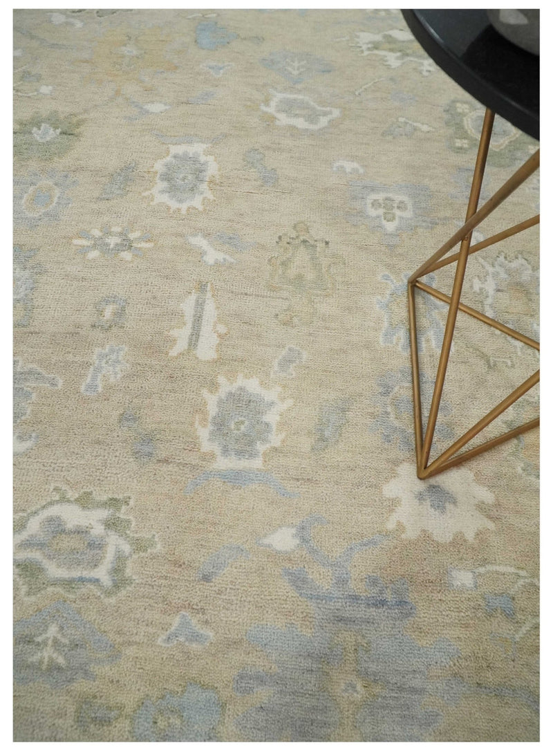 8x10 Traditional Camel, Ivory and Silver Antique Style Hand knotted Wool Area Rug - The Rug Decor