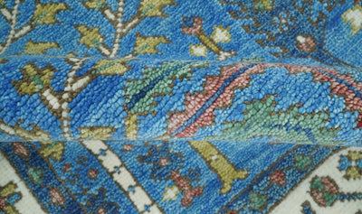 8x10 Wool Hand Knotted Traditional Blue and Ivory Wool Area Rug | TRDCP562810 - The Rug Decor