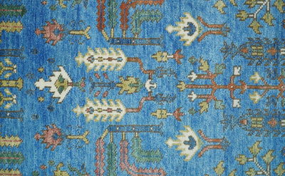 8x10 Wool Hand Knotted Traditional Blue and Ivory Wool Area Rug | TRDCP562810 - The Rug Decor
