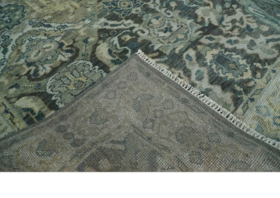 8x10 Wool Traditional Gray and Silver Antique Colorful Hand knotted Oushak Area Rug | TRDCP1328810S - The Rug Decor