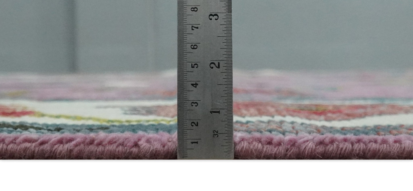 8x10 Wool Traditional Persian Purple and Ivory Vibrant Colorful Hand knotted Oushak Area Rug | TRDCP1125810S - The Rug Decor