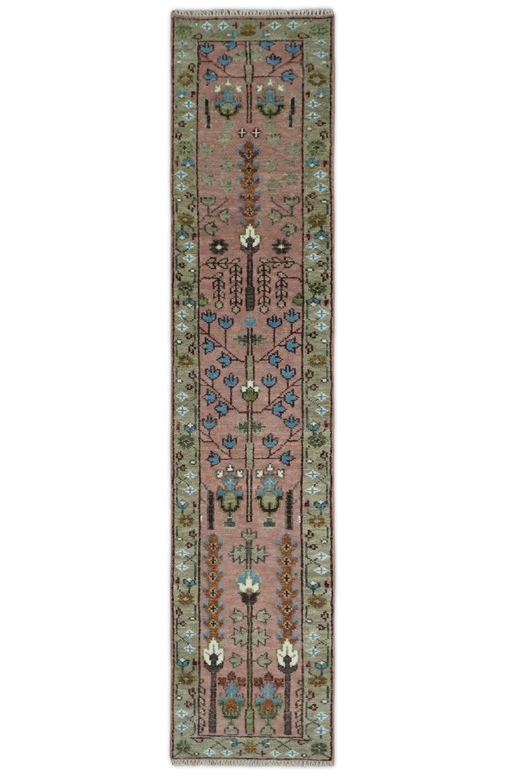 9x12, 10x14 and 12x15 Hand Knotted Pink, Olive and Beige Traditional Vintage Heriz Serapi Wool Rug | TRDCP684 - The Rug Decor