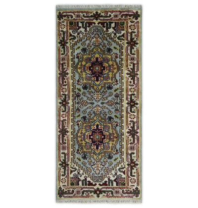 9x12 and Runner Traditional Mustard, Silver and Ivory Hand knotted wool Area Rug - The Rug Decor