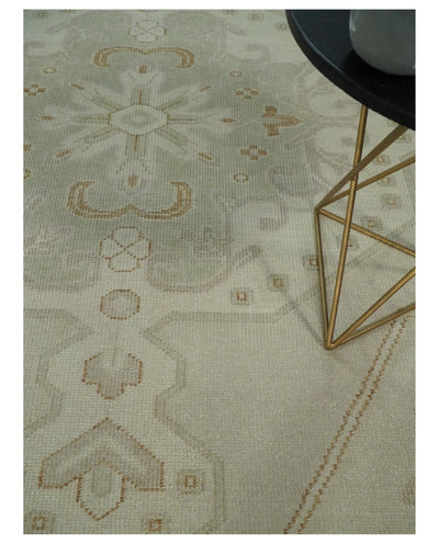 9x12 Beige and Rust Hand Knotted Turkish Cappadocia Wool Low Pile Vintage Antique Area Rug | CAP1 - The Rug Decor