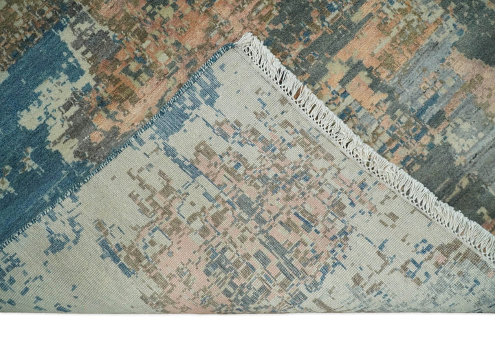 9x12 Fine Hand Knotted Brown Multicolor Modern Abstract Wool Area Rug | AGR34 - The Rug Decor