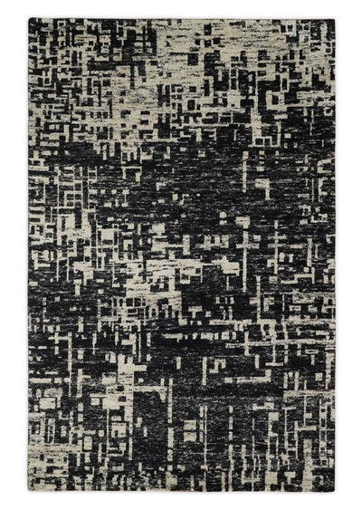 9x12 Hand Knotted Beige and Brown Modern Abstract Contemporary Recycled Silk Area Rug | OP36 - The Rug Decor