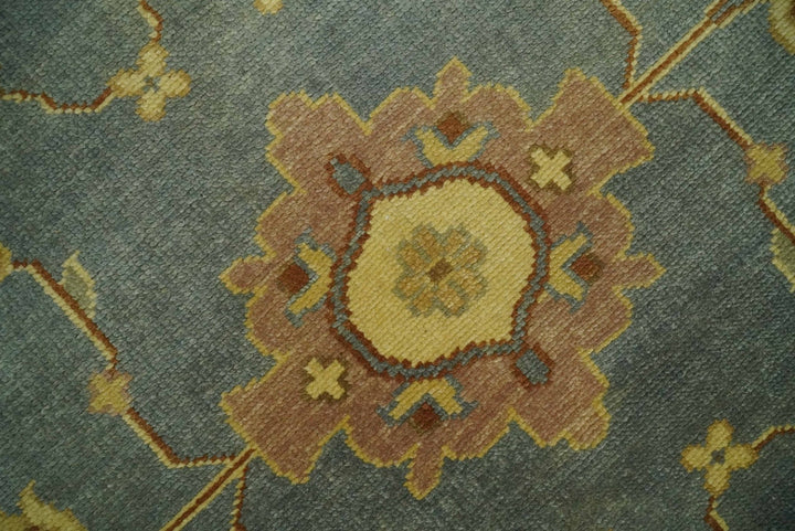 9x12 Hand Knotted Blue and Brown Traditional Antique Style Wool Area Rug - The Rug Decor