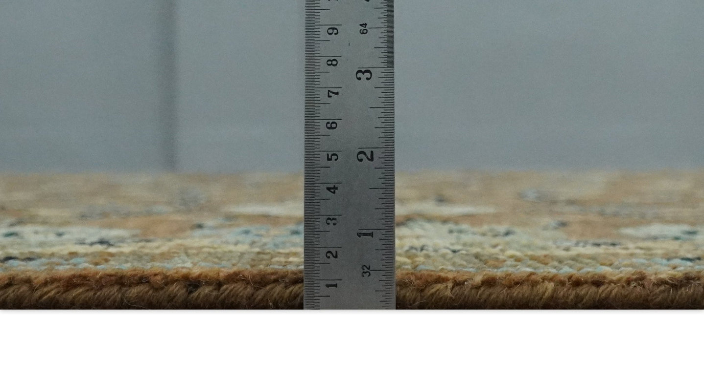 9x12 Hand Knotted Brown and Beige Traditional Floral Wool Area Rug - The Rug Decor