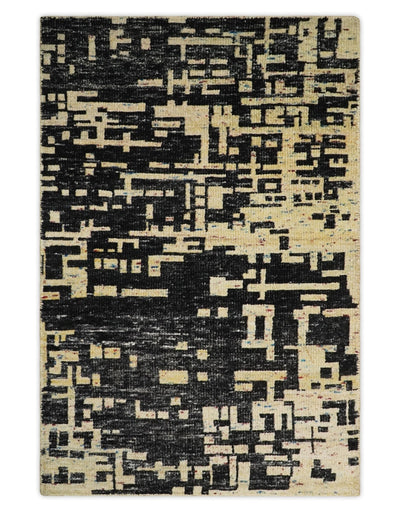 9x12 Hand Knotted Camel and Brown Modern Abstract Contemporary Recycled Silk Area Rug | OP29 - The Rug Decor