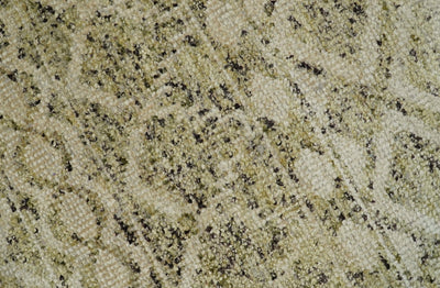9x12 Hand Knotted Camel and Olive Modern Contemporary Southwestern Tribal Trellis Recycled Silk Area Rug | OP17 - The Rug Decor