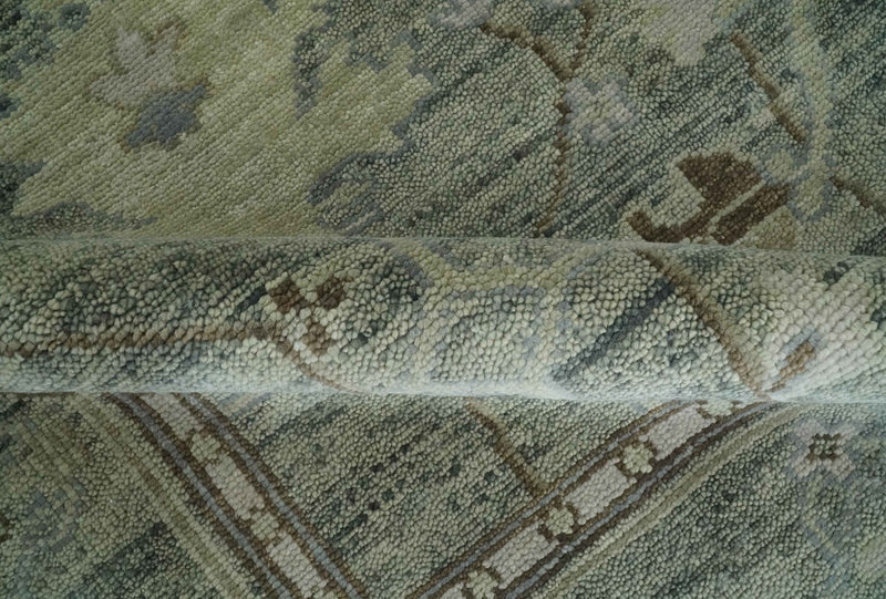 9x12 Hand Knotted Gray and Brown Oriental Oushak Traditional Wool Area Rug - The Rug Decor