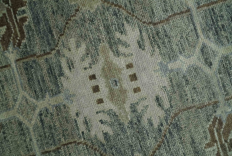 9x12 Hand Knotted Gray and Brown Oriental Oushak Traditional Wool Area Rug - The Rug Decor