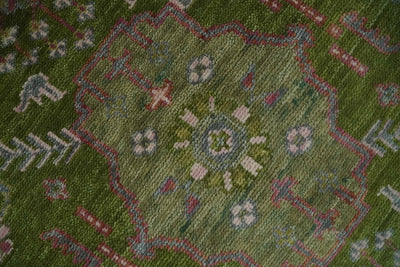 9x12 Hand Knotted Green and Silver Traditional Wool Area Rug - The Rug Decor