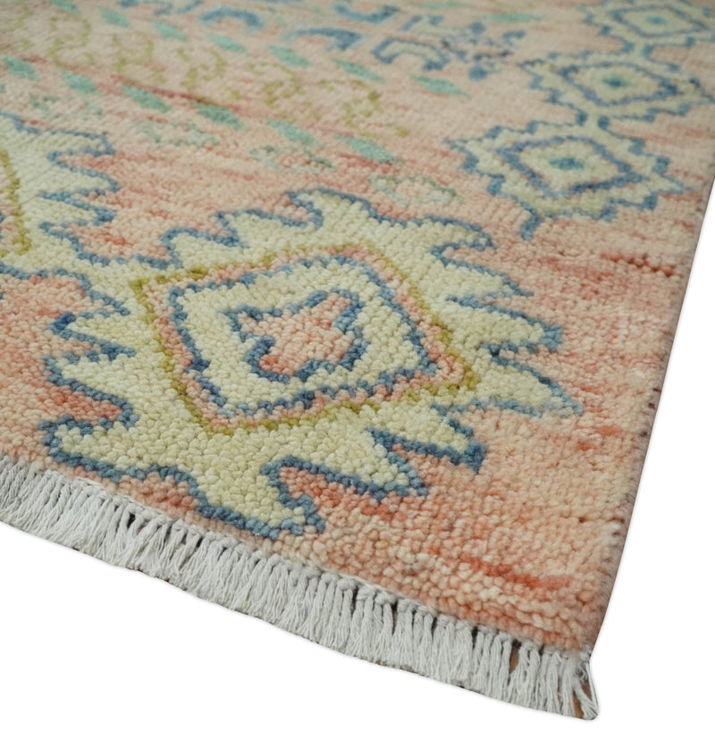 9x12 Hand Knotted Heriz Serapi Peach, Beige and Blue Area Rug - The Rug Decor