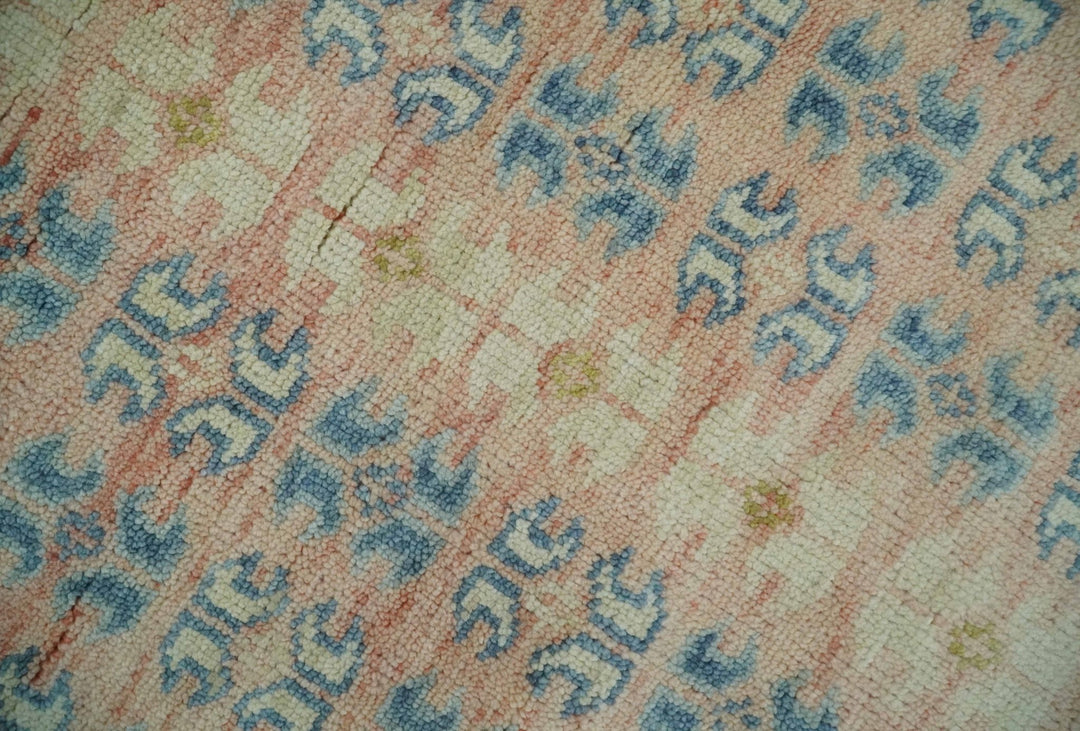 9x12 Hand Knotted Heriz Serapi Peach, Beige and Blue Area Rug - The Rug Decor