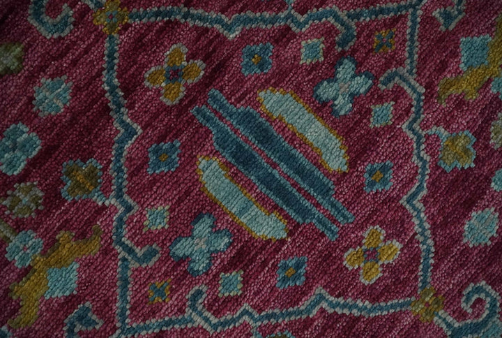 9x12 Hand Knotted Maroon and Gold Heriz Serapi Traditional Antique Style Wool Area Rug | TRDCP1603912S - The Rug Decor