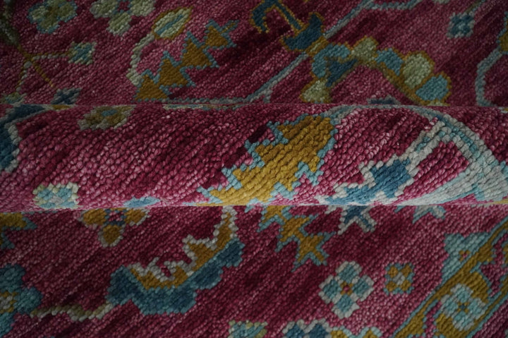 9x12 Hand Knotted Maroon and Gold Heriz Serapi Traditional Antique Style Wool Area Rug | TRDCP1603912S - The Rug Decor