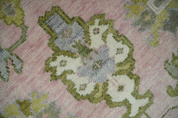 9x12 Hand Knotted Peach, Ivory and Olive Traditional Antique Style Wool Area Rug - The Rug Decor