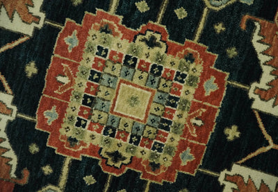 9x12 Hand Knotted Rust and Ivory Traditional Heriz Serapi Antique Wool Rug | TRDCP612912 - The Rug Decor