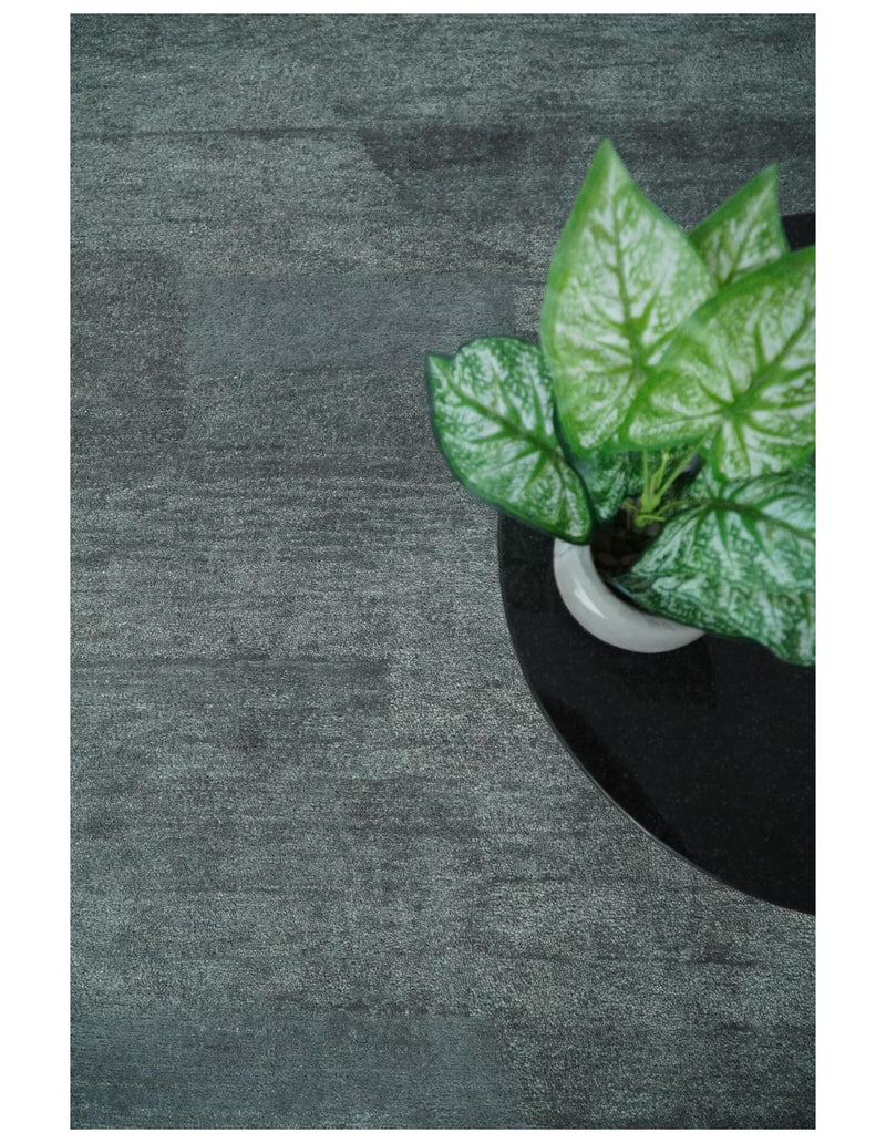 8x10 Solid Plain Gray Silver Hand Tufted Modern Scandinavian Wool Area Rug | SOL4