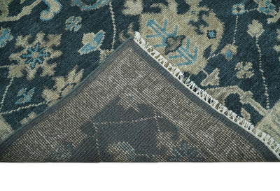 Hand Knotted 5x8 Vintage Oriental Oushak Blue and Camel Wool Area Rug | TRDCP8B