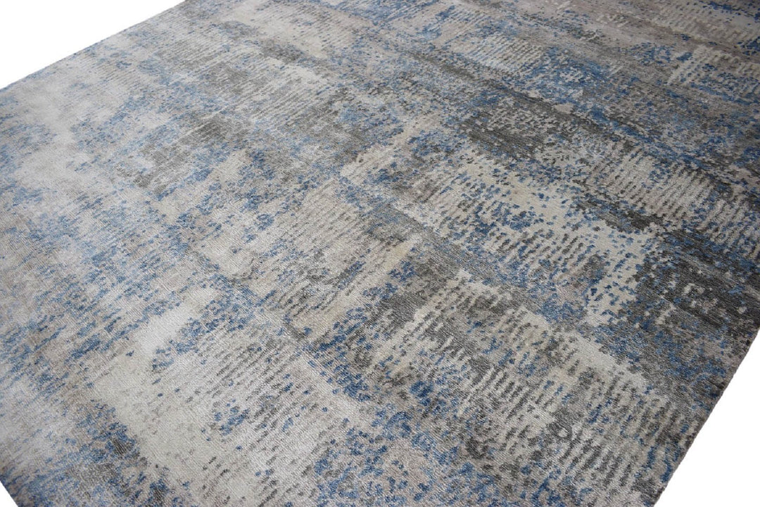 Abstract Handmade Bamboo Silk 8x10 Area Rug | TRD1689810 - The Rug Decor