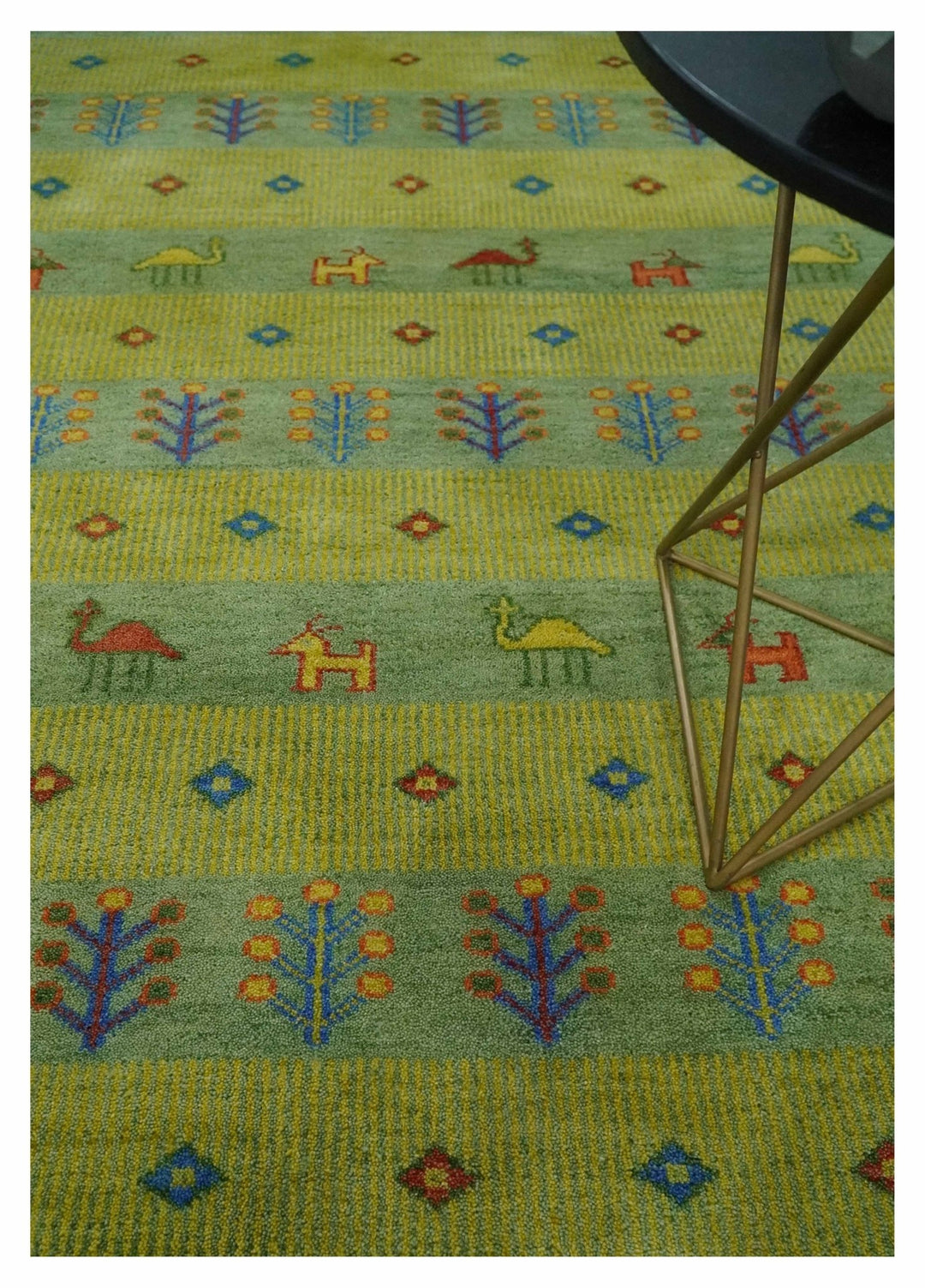 Animal and Tree Life Green, Blue and Rust Hand knotted Traditional Multi Size Wool Area Rug, Kids, Living Room and Bedroom Rug - The Rug Decor