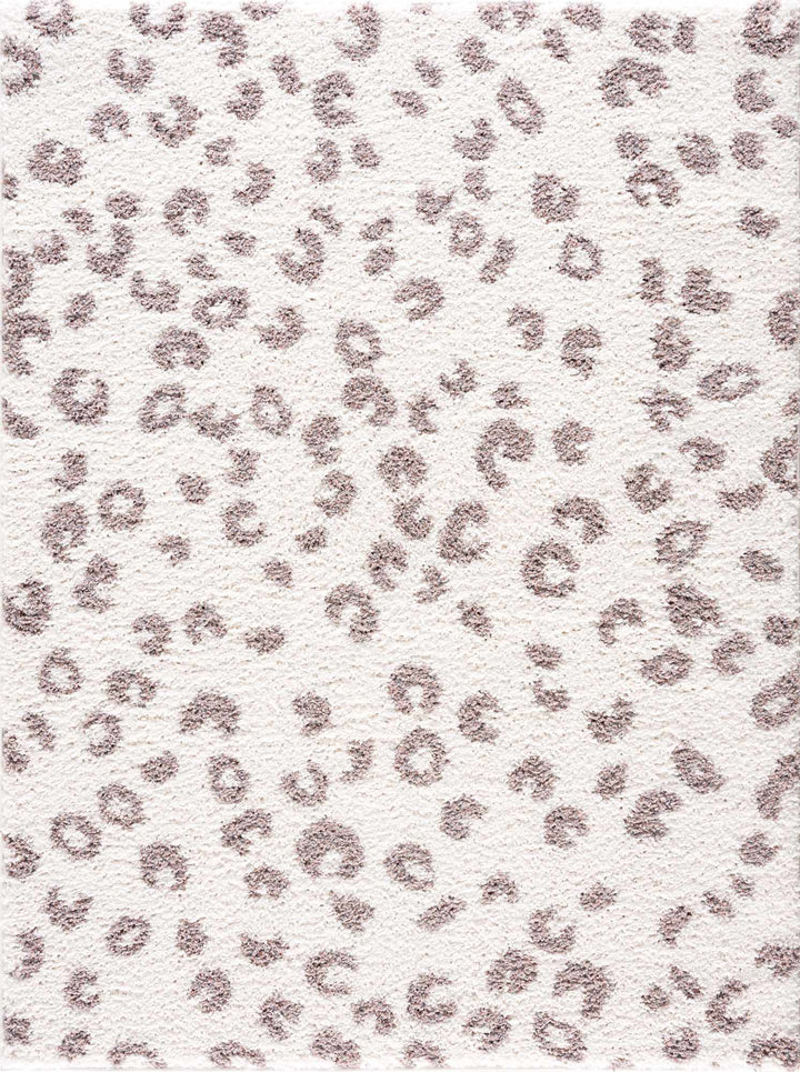 Antelope Rug Modern Contemporary Ivory and Dark Purple plush pile Area Rug - The Rug Decor