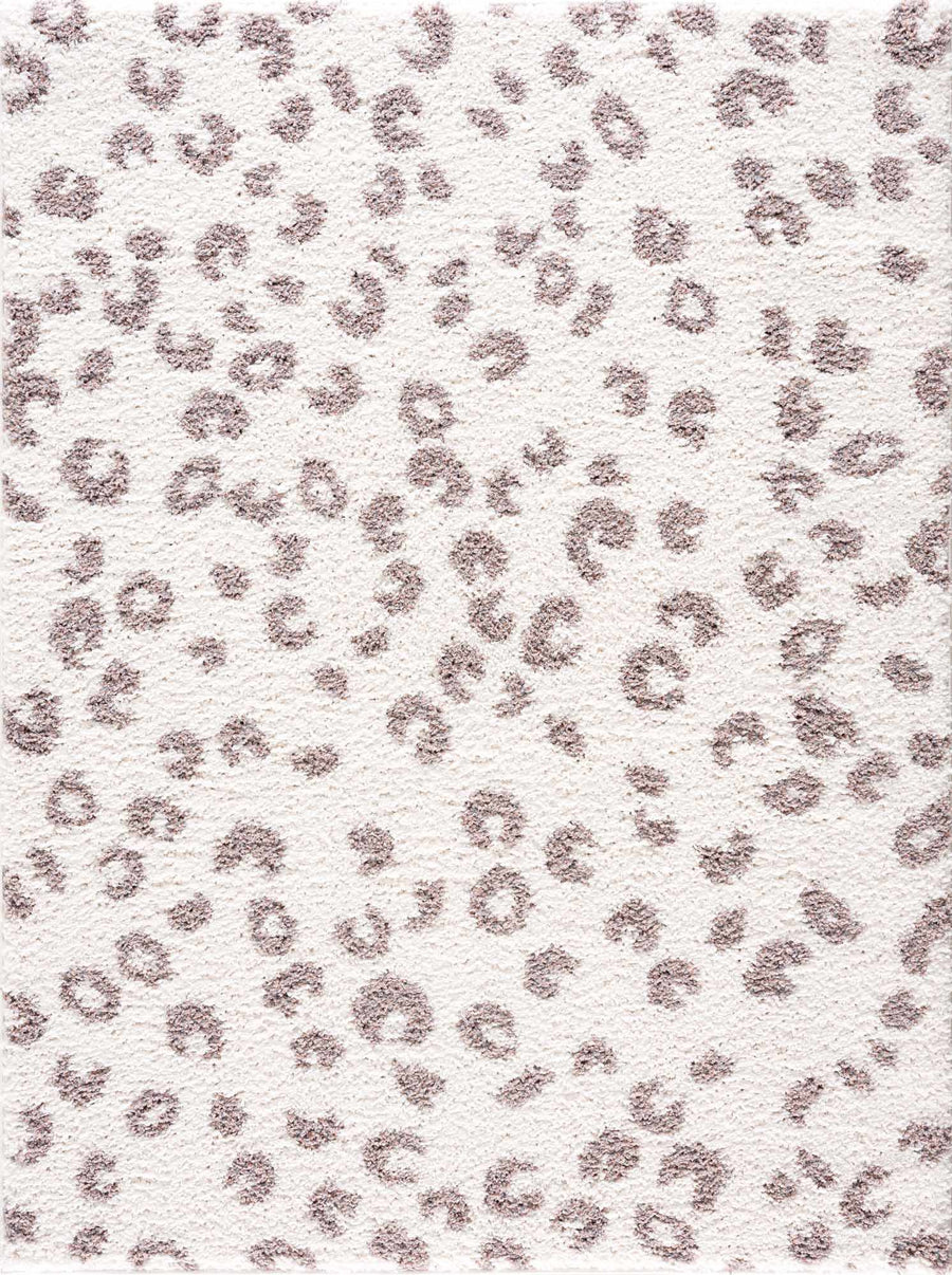 Antelope Rug Modern Contemporary Ivory and Dark Purple plush pile Area Rug - The Rug Decor