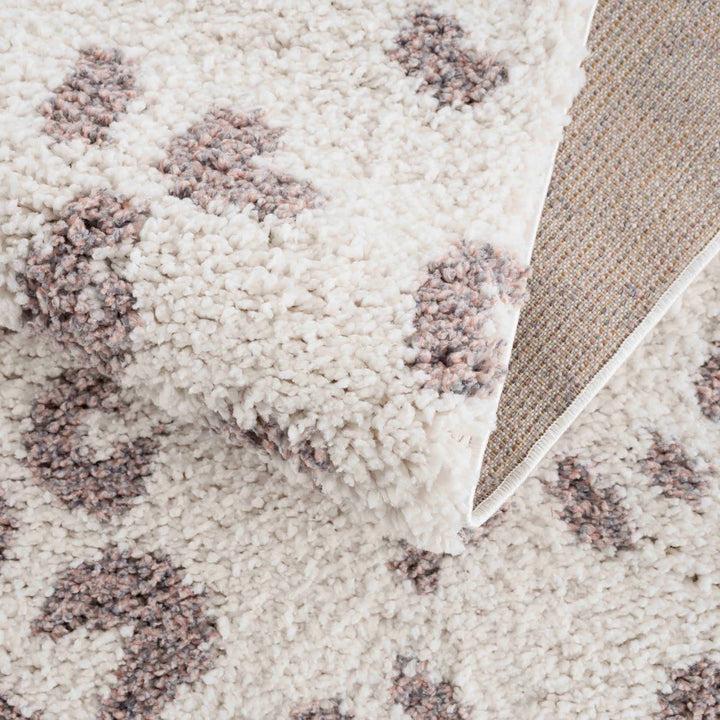 Antelope Rug Modern Contemporary Ivory and Dark Purple plush pile Area Rug - The Rug Decor