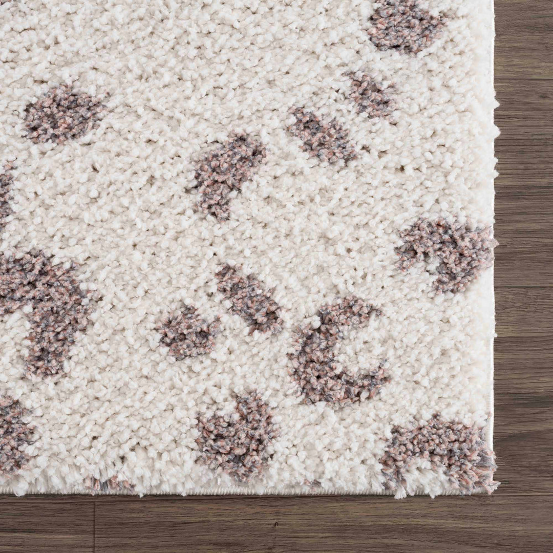 Antelope Rug Modern Contemporary Ivory and Dark Purple plush pile Area Rug - The Rug Decor