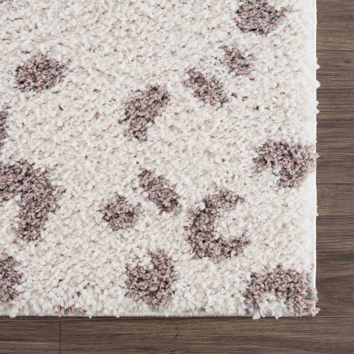 Antelope Rug Modern Contemporary Ivory and Dark Purple plush pile Area Rug - The Rug Decor