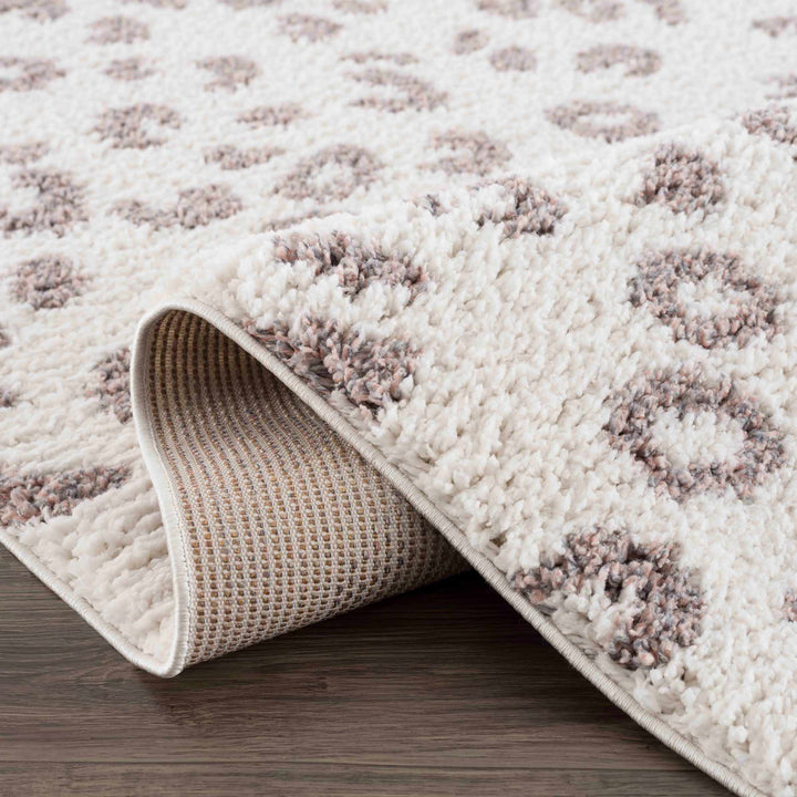 Antelope Rug Modern Contemporary Ivory and Dark Purple plush pile Area Rug - The Rug Decor