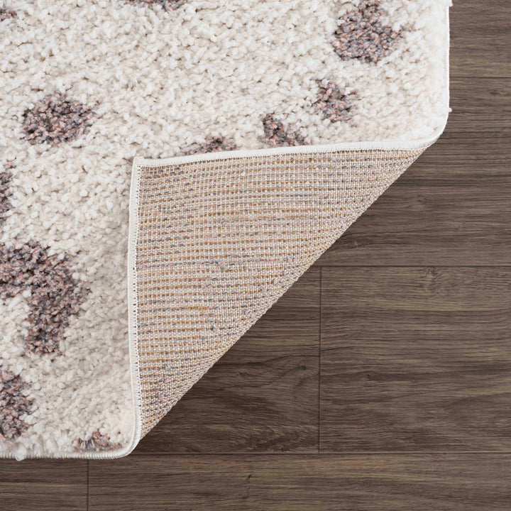 Antelope Rug Modern Contemporary Ivory and Dark Purple plush pile Area Rug - The Rug Decor