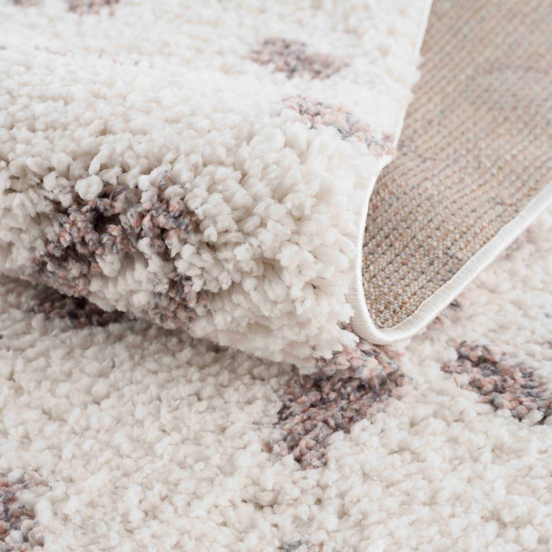 Antelope Rug Modern Contemporary Ivory and Dark Purple plush pile Area Rug - The Rug Decor