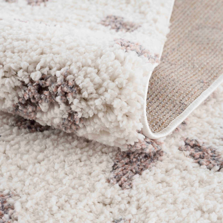 Antelope Rug Modern Contemporary Ivory and Dark Purple plush pile Area Rug - The Rug Decor