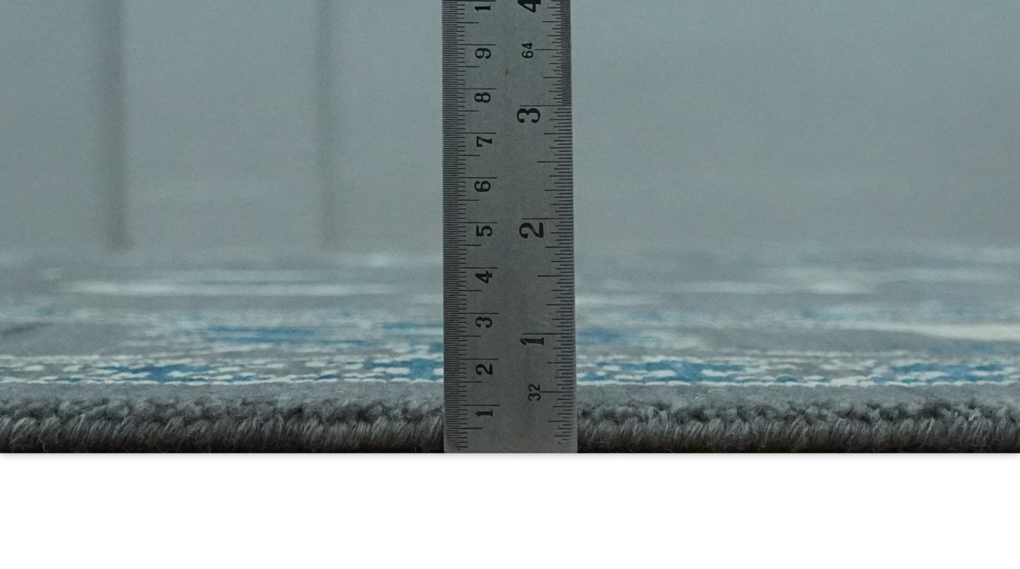 Antique 3x5, 4x6, 5x8, 6x9, 8x10, 9x12 Hand Knotted Oushak Charcoal and Blue Traditional Area Rug | NT41 - The Rug Decor