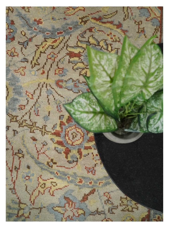 Antique 3x5, 5x8, 6x9, 8x10, 9x12,10x14 and 12x15 Beige and Blue Traditional Vintage Persian Hand Knotted Wool Area Rug | TRD51998 - The Rug Decor